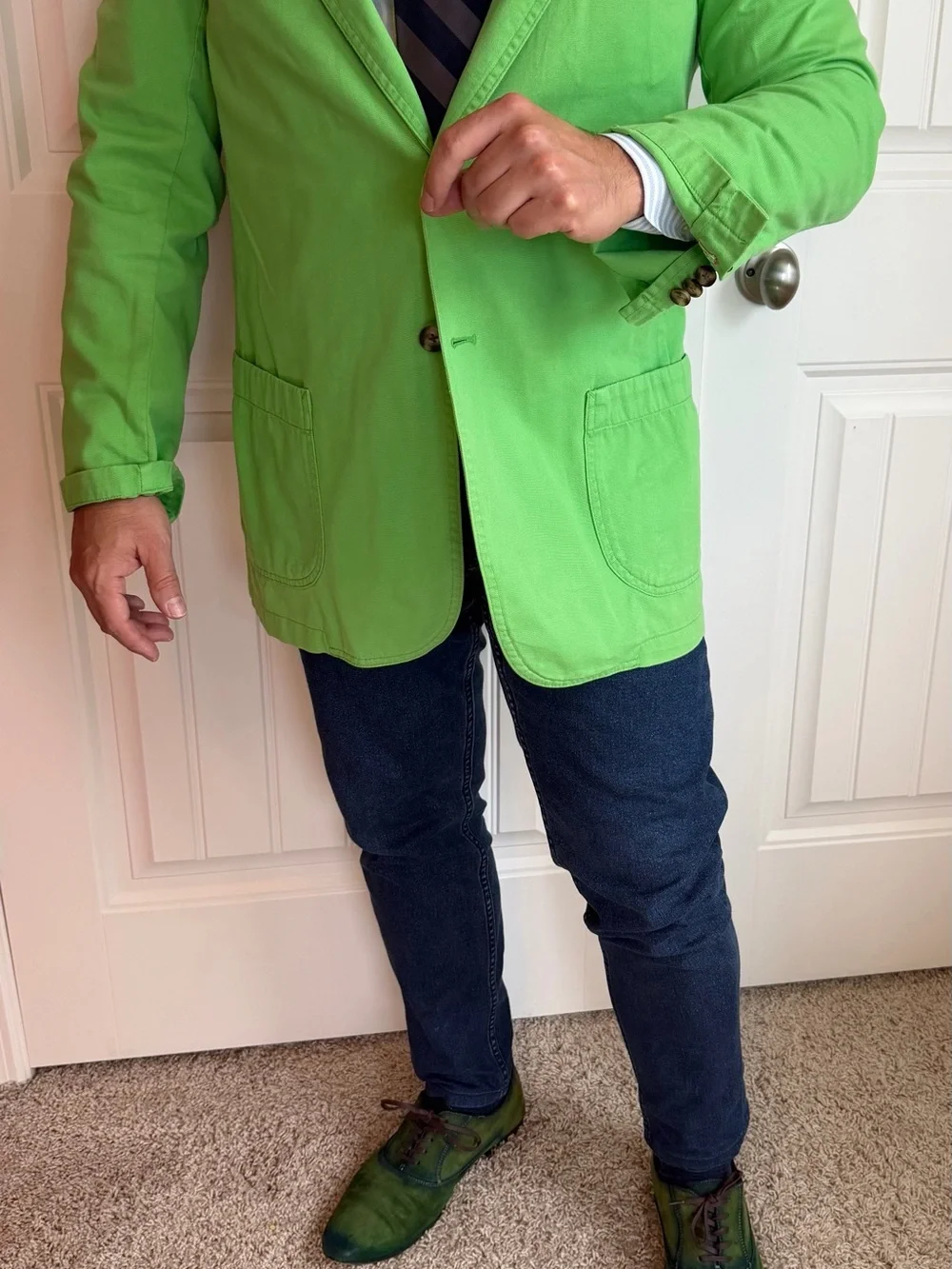 Vicomte Paris Palm Beach Lime Green Cotton Sports | Surgeon’s Cuffs | Large